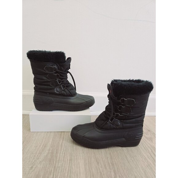 Sorel Shoes - Sorel Kaufman Canada Black Waterproof Felt Lace Up Snow Winter Boots Shoes 8